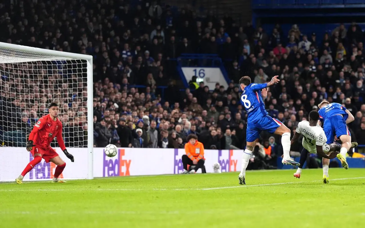 Enzo Fernandez (centre) had a goal ruled out