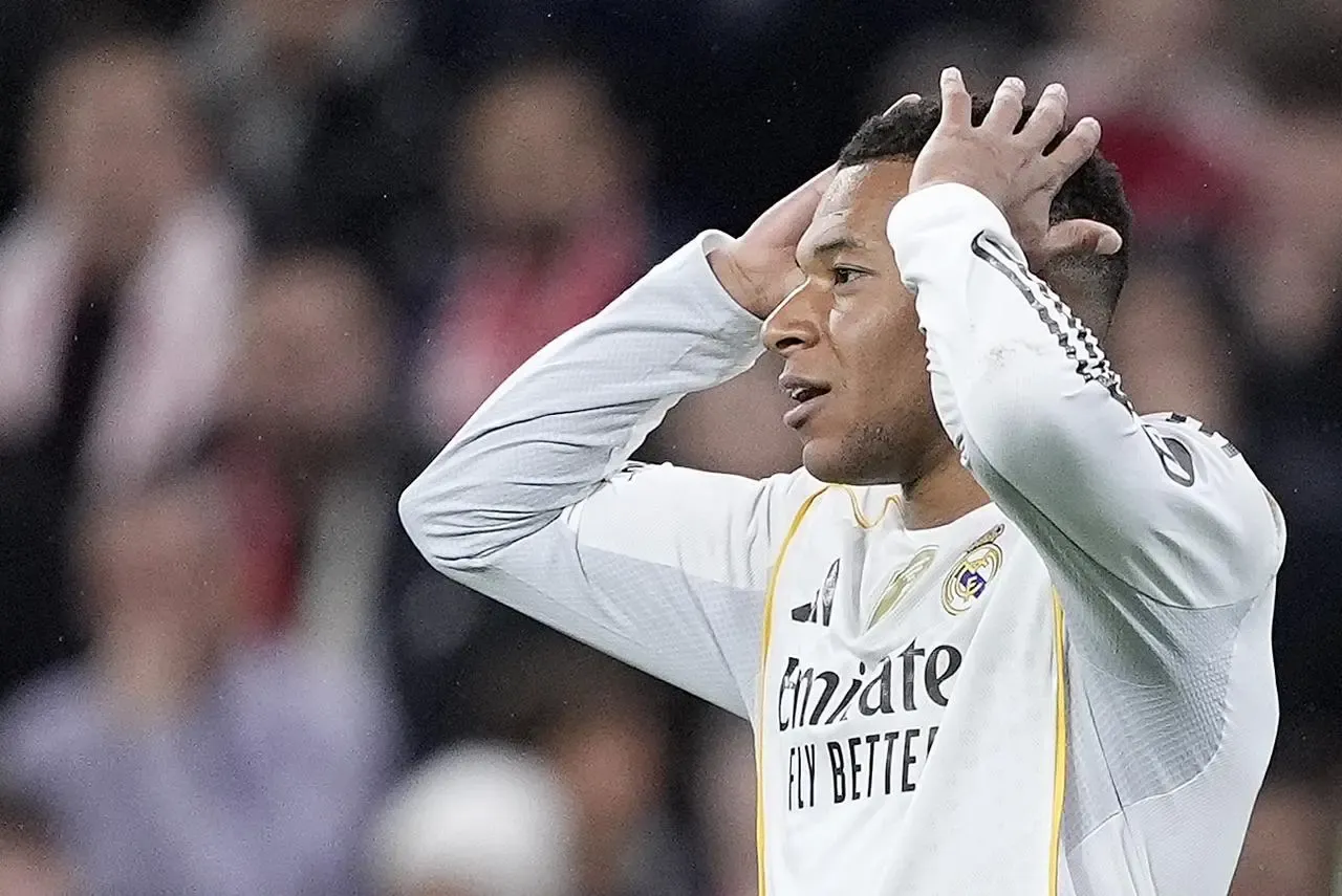 Real Madrid’s Kylian Mbappe in action against Liverpool in November