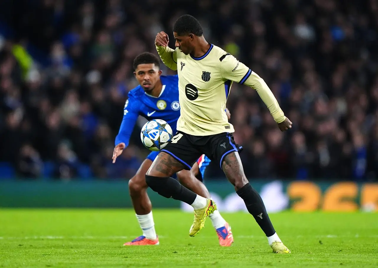 Marcus Rashford in action against Chelsea 