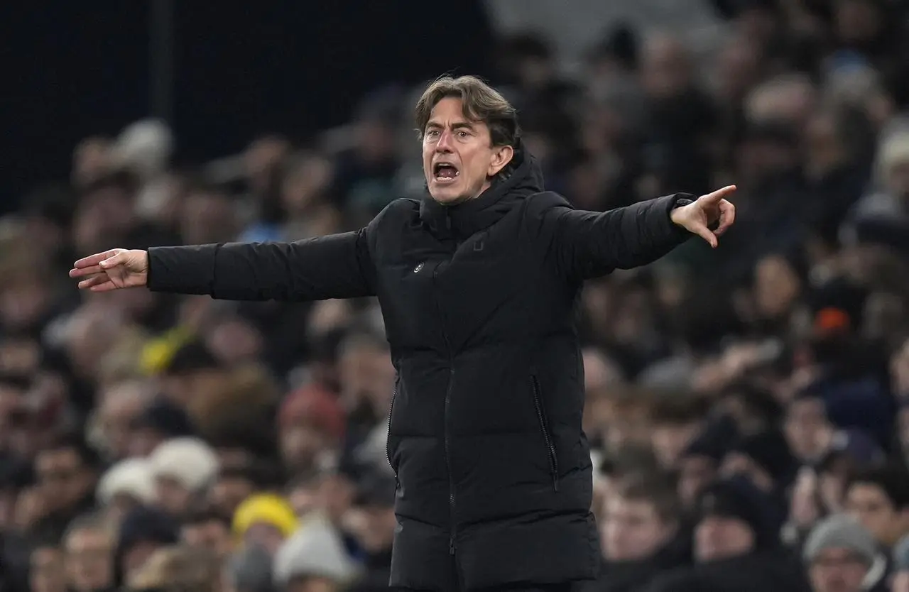 Thomas Frank on the touchline