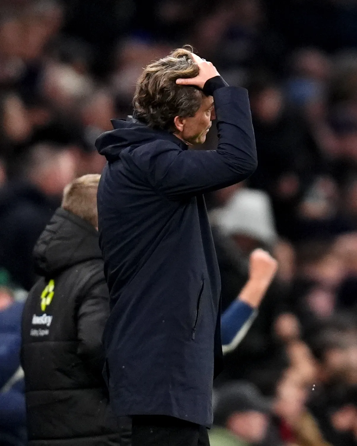 Thomas Frank reacts after Callum Wilson's winner