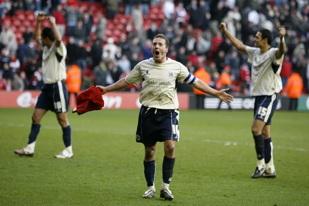 Barnsley’s Brian Howard celebrates scoring