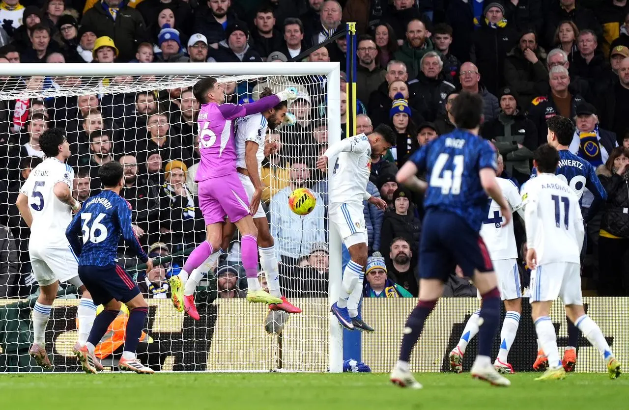 Arsenal scored their 14th goal of the season from a corner in their 4-0 win over Leeds 