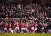 Nottingham Forest celebrate Lewis Grabban's late winner against Arsenal in the FA Cup