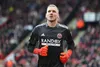 Swedish goalkeeper Robin Olsen in action for Sheffield United 