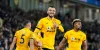 Romain Saiss celebrates after scoring for Wolves