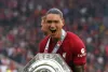 Liverpool striker Darwin Nunez celebrates winning the Community Shield