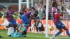 Odsonne Edouard taps in Tyrick Mitchell’s pass for Crystal Palace’s winner (Kieran Cleeves/PA)