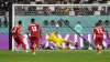 Iran’s Mehdi Taremi beats England goalkeeper Jordan Pickford from the penalty spot (Martin Rickett/PA)