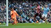 Ivan Toney scores the winner for Brentford at Manchester City (Nigel French/PA)