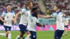 Bukayo Saka (centre) netted a brace for England against Iran (Martin Rickett/PA)