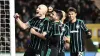 Aaron Mooy (left) scored in each half of Celtic’s win at Hibernian (Malcolm Mackenzie/PA)