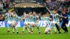 Argentina players celebrate winning the World Cup final (Nick Potts/PA)