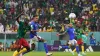 Cameroon’s Vincent Aboubakar scores their side’s first goal of the game during the FIFA World Cup Group G.