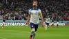 England’s Harry Kane celebrates scoring from the spot (Martin Rickett/PA).