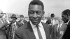 Pele arrives at Manchester Airport ahead of the 1966 World Cup (PA)