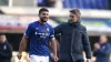 Josh Knight (left) and manager Kieran McKenna celebrate (John Walton/PA)