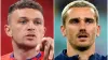 Former Atletico Madrid team-mates Kieran Trippier and Antoine Griezmann (PA)