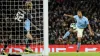 Manchester City’s Nathan Ake scores his sides third goal during the Carabao Cup fourth round match at the Etihad Stadium, Ma