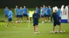 Argentina manager Lionel Scaloni put some of his squad through a training session at Qatar University on Thursday (Adam Davy