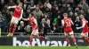 Martin Odegaard celebrates after scoring in Arsenal’s 2-0 win over Tottenham (Frank Augstein/AP/PA)