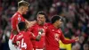 Brennan Johnson, centre, scored twice as Nottingham Forest beat Leicester 2-0 at the City Ground (Mike Egerton/PA)