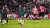 Yoane Wissa scored Brentford’s second goal in the win over Liverpool (John Walton/PA)