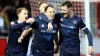 Kristian Dennis, centre, scored twice for Carlisle (Tim Markland/PA)