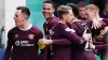 Lawrence Shankland (left) scored Hearts’ second goal (Jane Barlow/PA)