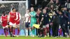 Arsenal goalkeeper Aaron Ramsdale was kicked during the derby (Nick Potts/PA)