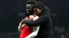 Mikel Arteta and Bukayo Saka celebrate victory over Tottenham (Nick Potts/PA)