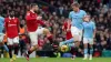 Luke Shaw (left) helped Manchester United claim a dramatic win over rivals City on Saturday (Martin Rickett/PA)