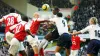 Tottenham Hotspur’s Ledley King wins the header against Arsenal’s Pascal Cygan