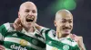 Celtic’s Daizen Maeda (right) celebrates with Aaron Mooy 