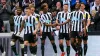 Newcastle’s Alexander Isak (second right) celebrates