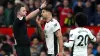 Aleksandar Mitrovic (centre) shoved referee Chris Kavanagh (left)