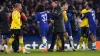 Graham Potter, centre, congratulates Marc Cucurella 