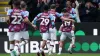 Nathan Tella, right, celebrates scoring Burnley’s first goal