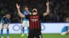 AC Milan’s Olivier Giroud celebrates his goal at Napoli (Alessandro Garofalo/AP/PA)