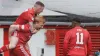 Aberdeen’s Liam Scales (middle) scores against Rangers (Steve Welsh/PA)