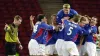 Rangers celebrate Bert Konterman’s winner in 2002 (David Cheskin/PA)