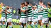 Cameron Carter-Vickers, left, and his Celtic team-mates celebrate (PA)