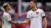 Manchester United’s Diogo Dalot (right) celebrates with Antony