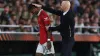 Manchester United’s Marcus Rashford (left) and manager Erik ten Hag (Isabel Infantes/PA)