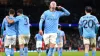 Erling Haaland celebrated a goal against Bayern Munich (Tim Goode/PA)