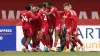 Dominic Telford (second left) scored a crucial goal for Crawley (Gareth Fuller/PA)