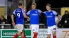 Portsmouth's Joe Pigott (centre) celebrates 