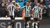 Callum Wilson (centre) celebrates scoring Newcastle’s sixth goal against Tottenham (Owen Humphreys/PA)