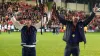 Wrexham co-owners Rob McElhenney and Ryan Reynolds celebrate promotion (Martin Rickett/PA).