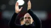 Pep Guardiola applauds the fans after victory over Southampton (Adam Davy/PA)